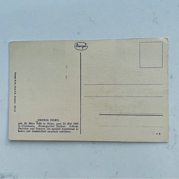 Vintage Henrik Ibsen Postcard - Picture 2 of 3